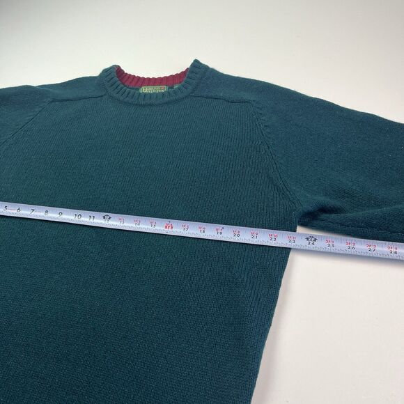 Vintage 100% Wool Pullover Sweater Mens L Green Heritage Preppy Grandpa Comfy - Picture 5 of 8